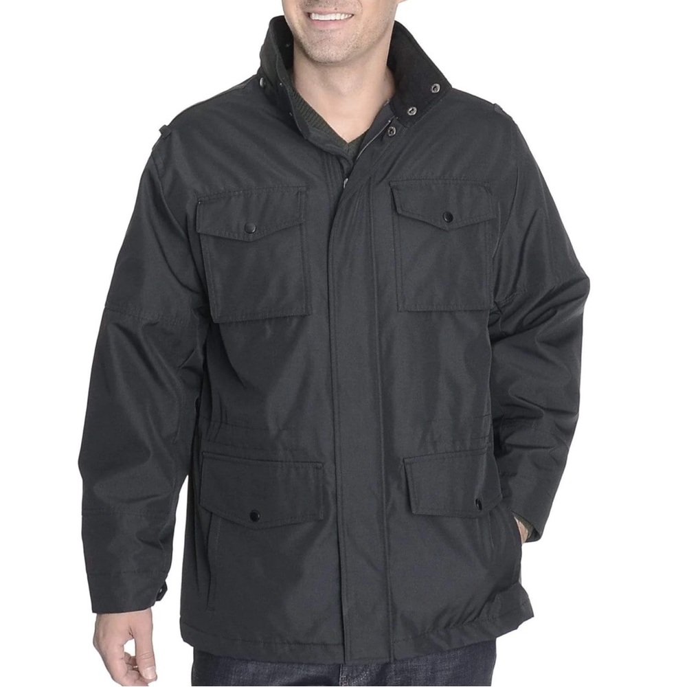 NWOT CB Sport Black 6-Pocket Heritage Zip Up Winter Jacket Coat Mens Size L